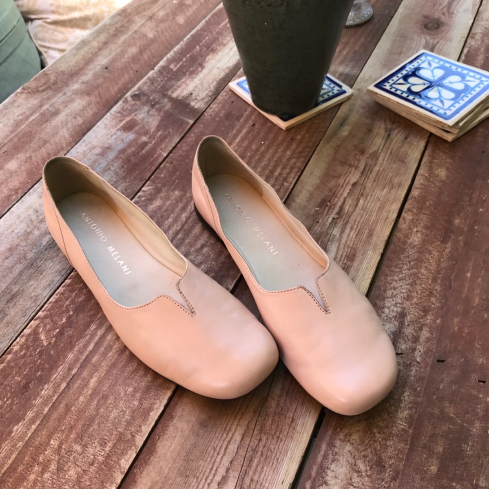Antonio Melani Women Leather Flat Shoes Rose Pink Sz 9